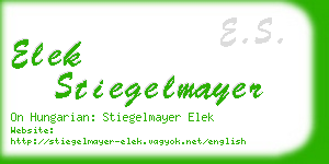 elek stiegelmayer business card